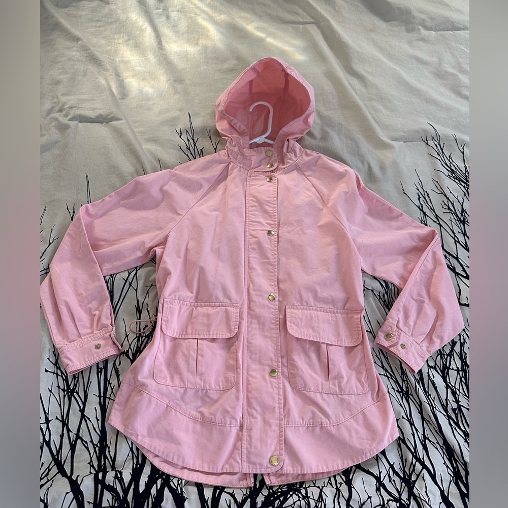 Love Tree x Anthropologie cargo hooded utility jacket, blush pink, small, EUC